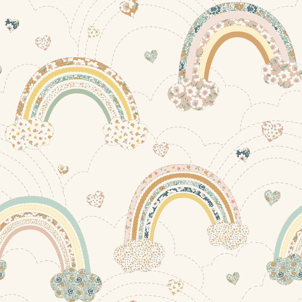 Ditsy Rainbow Pastel Wallpaper