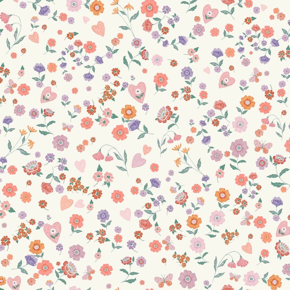 Next Woodland Ditsy Lavender and Peach Wallpaper