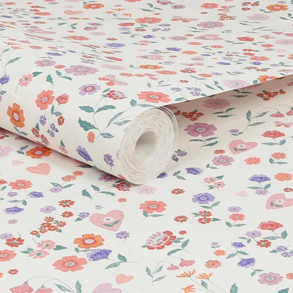 Next Woodland Ditsy Lavender and Peach Wallpaper