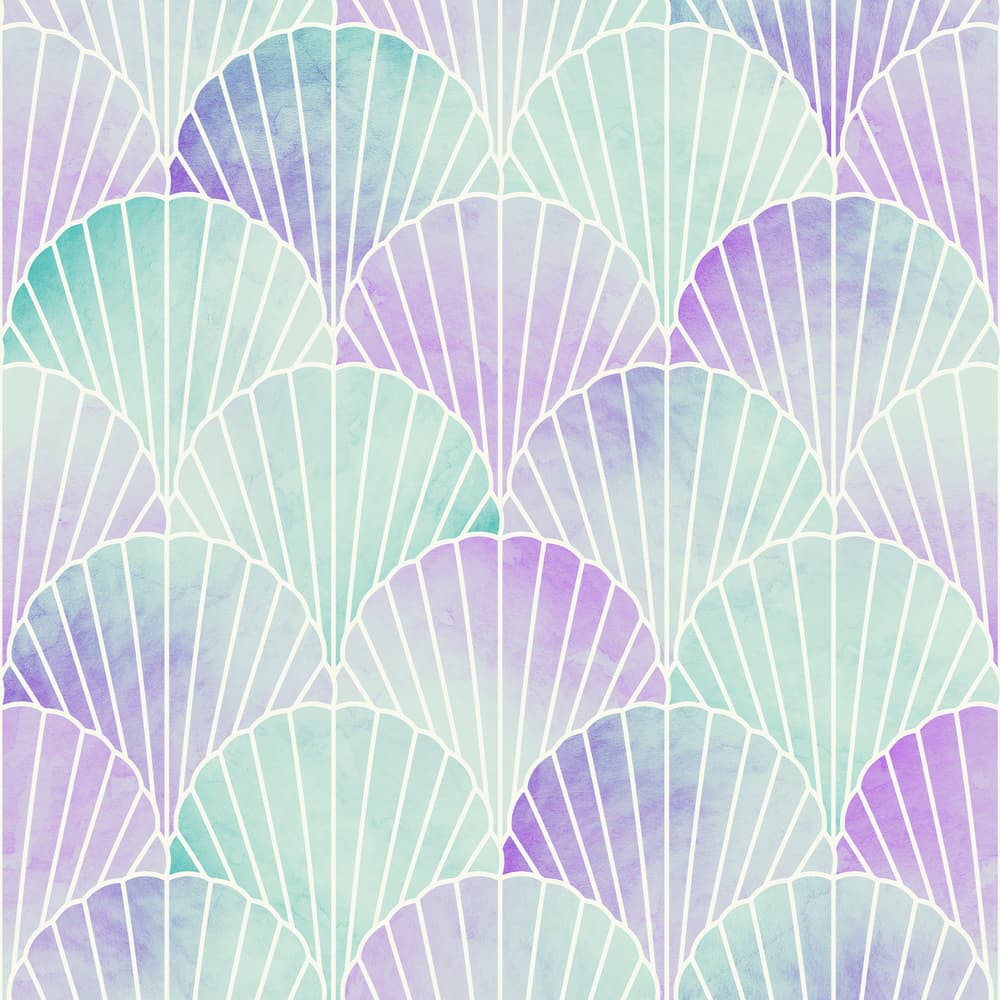 Mermaid Seashell Mystic Purple Wallpaper