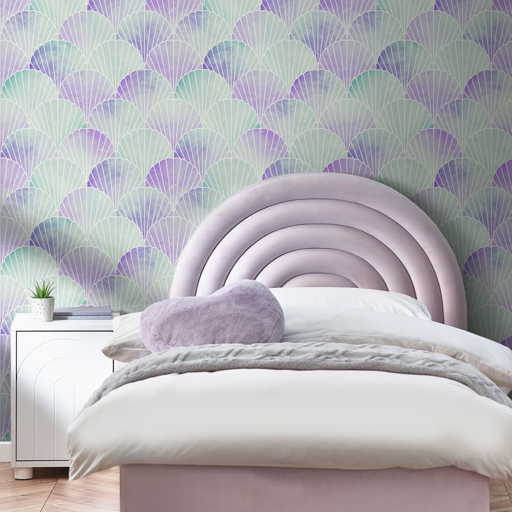 Mermaid Seashell Mystic Purple Wallpaper