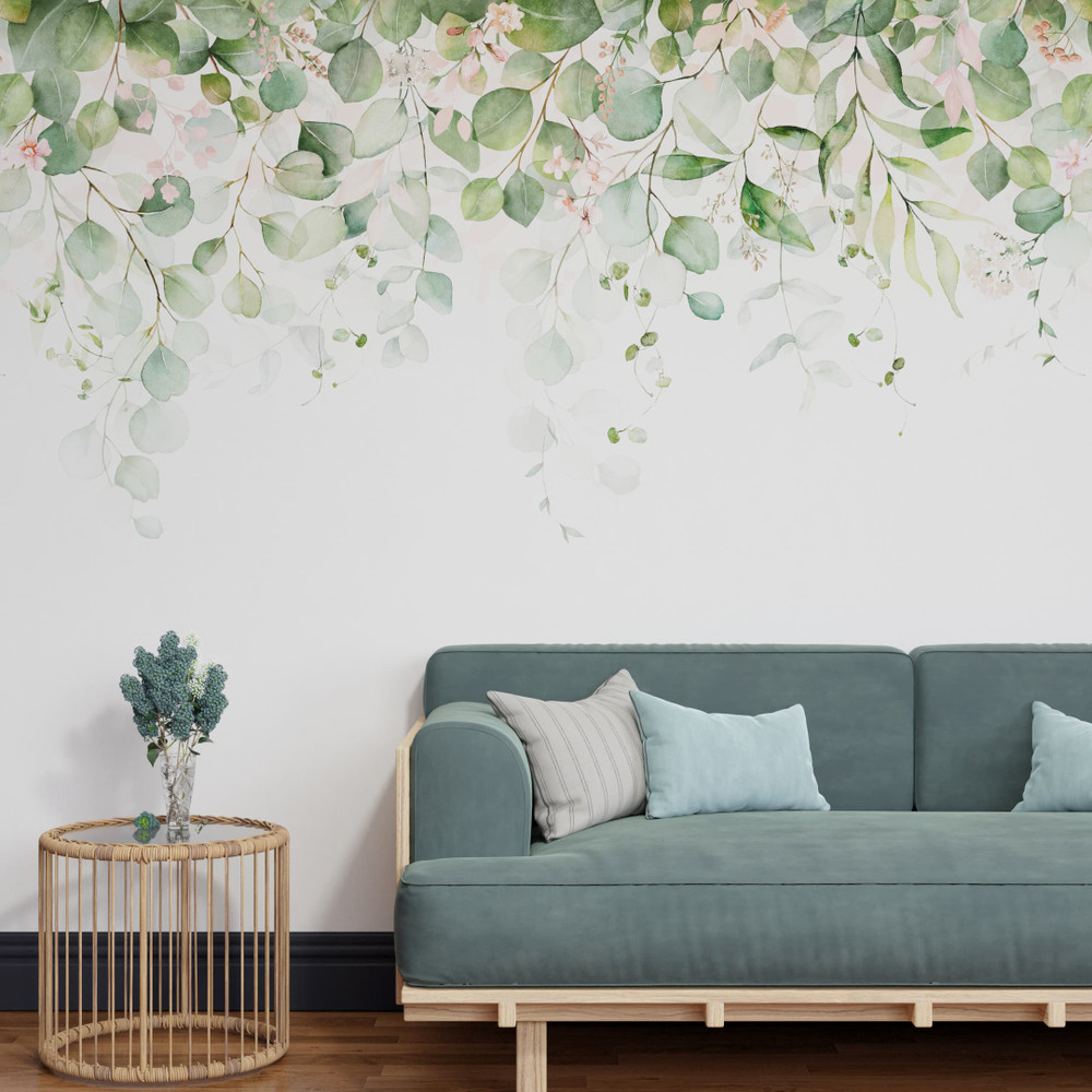 Botanical Cascade Blush Bespoke Mural