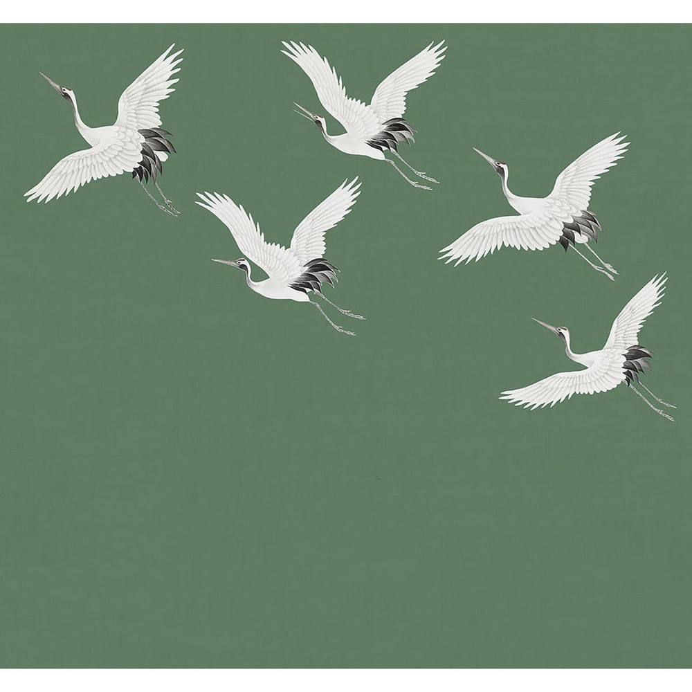 Cranes in Flight Emerald Bespoke Mural