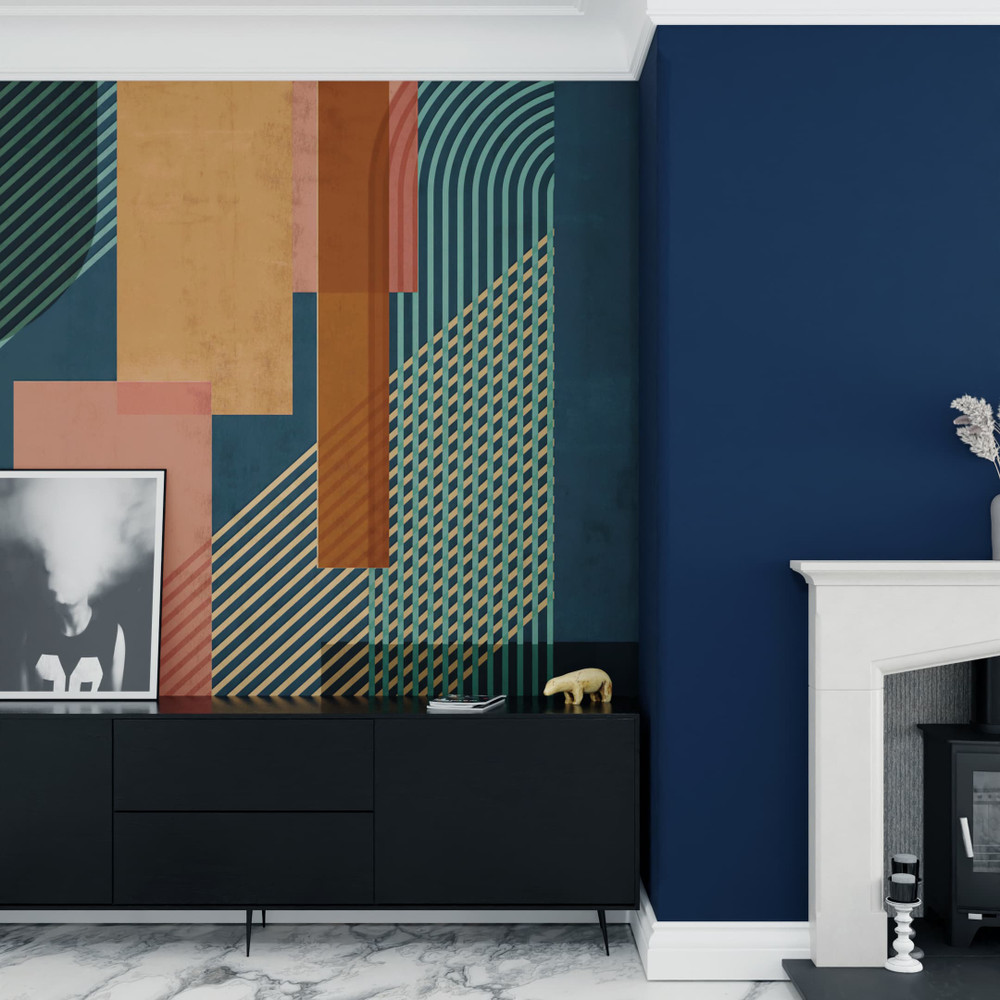 Graphic Navy Bespoke Mural