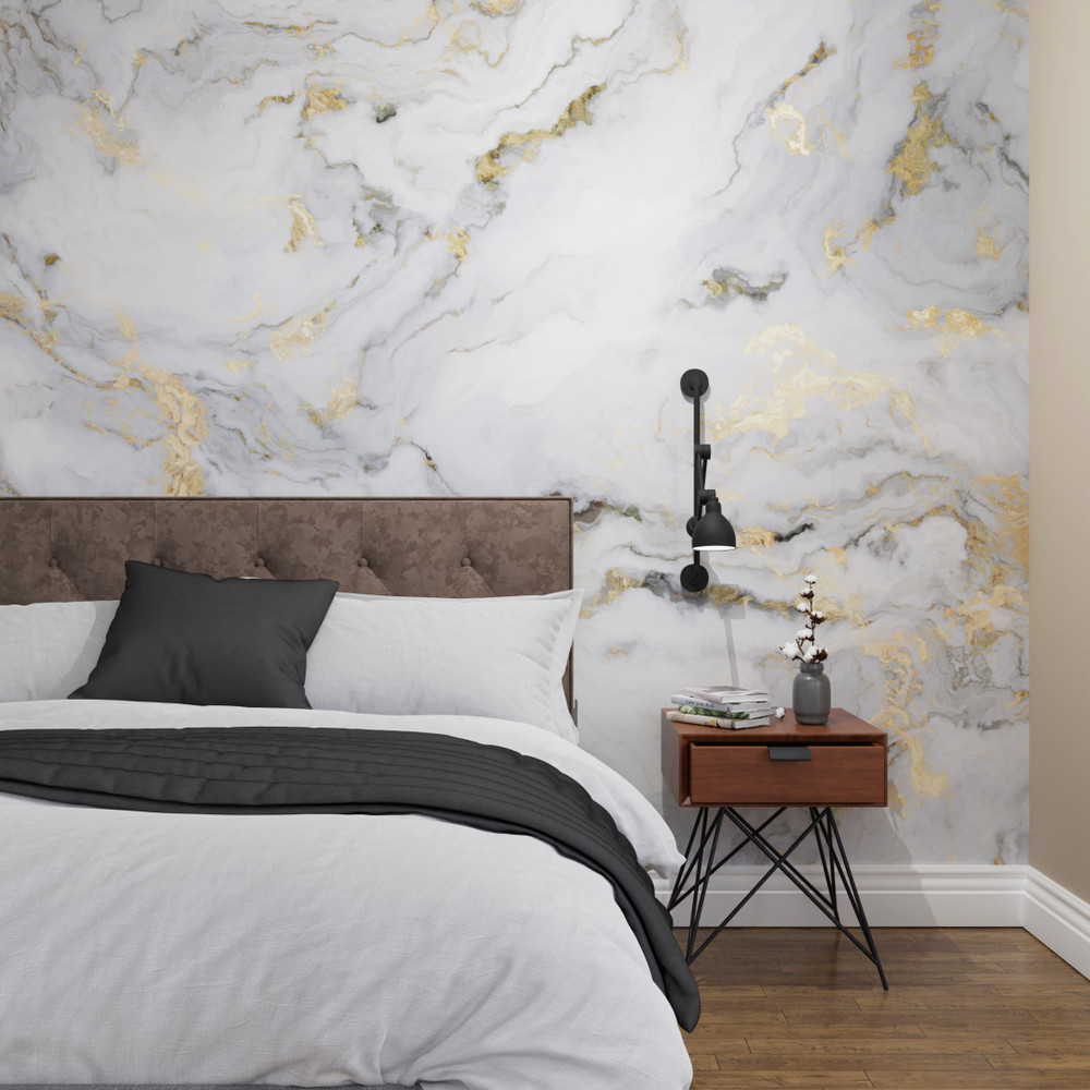 Gilded Stone Grey Bespoke Mural