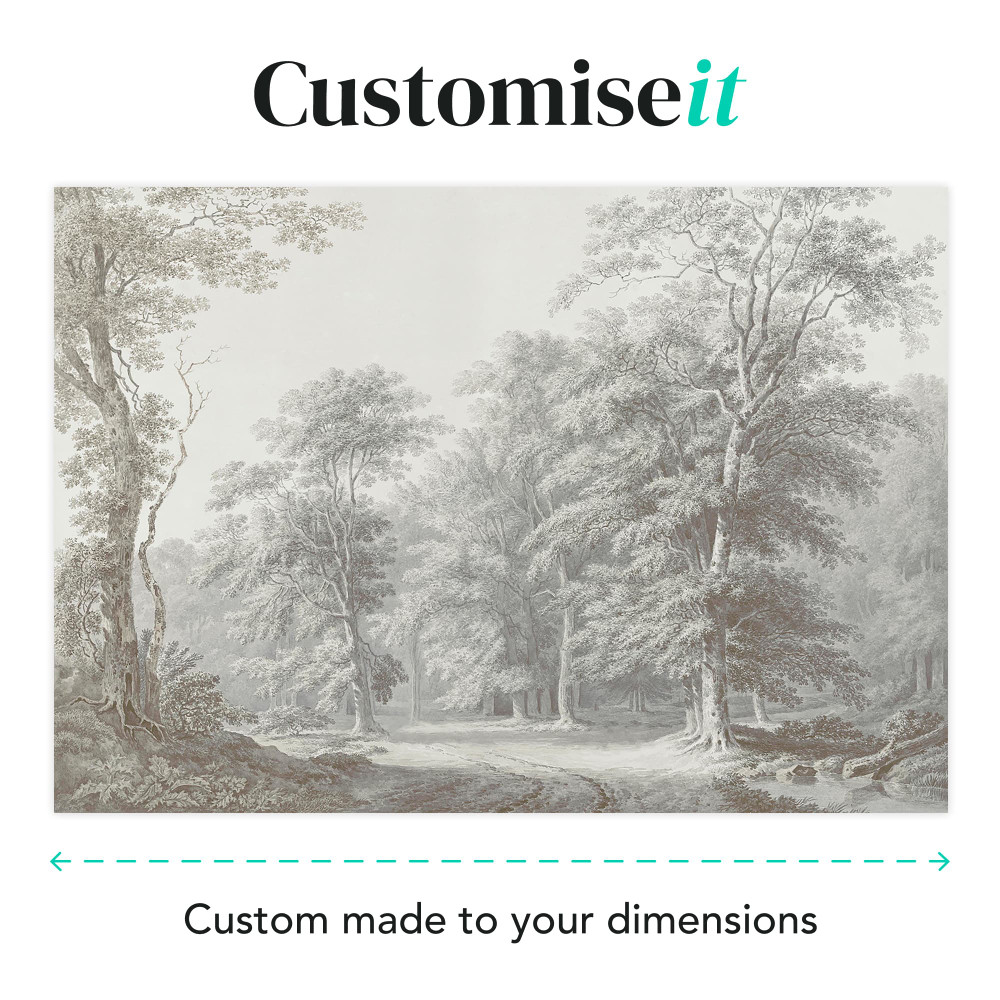 Stately Woodland Neutral Bespoke Mural