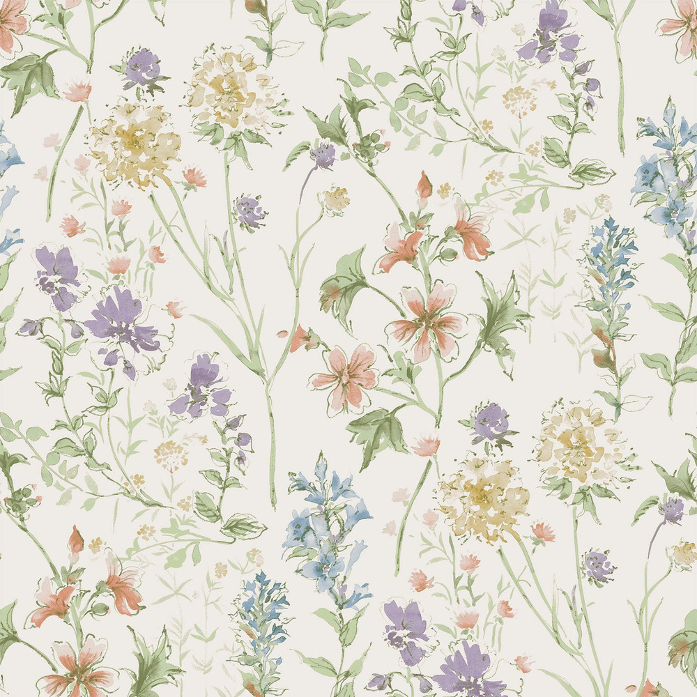 Laura Ashley Wild Meadow Chalk Pink Wallpaper