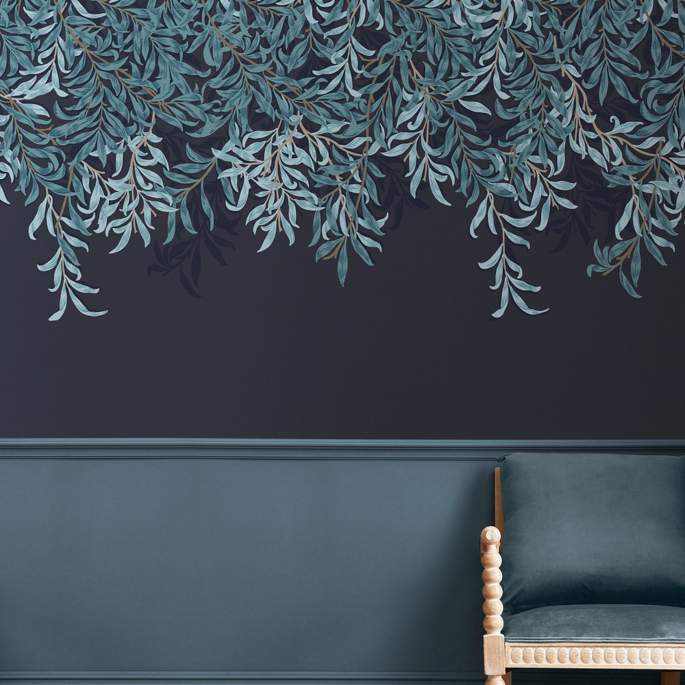 Willow Bough Navy Bespoke Mural Matt