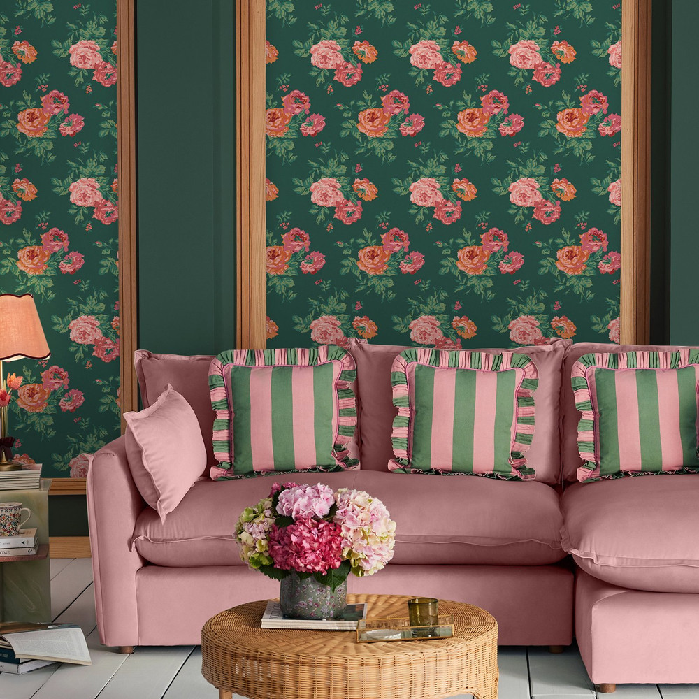 Cath Kidston Archive Rose Green Wallpaper