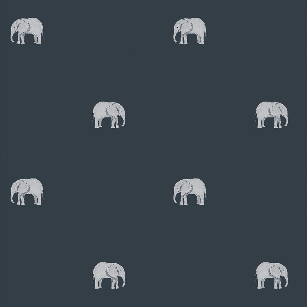 Elephant Deep Navy Roller Blind