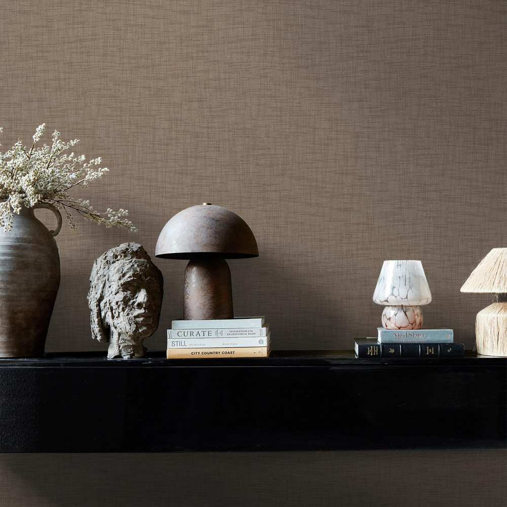 Abigail Ahern Weathered Linen Cocoa Wallpaper
