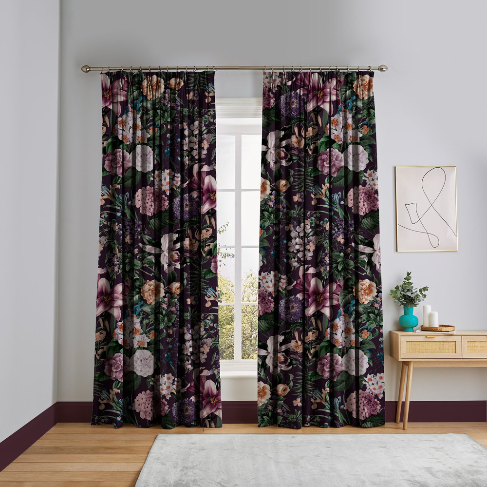 Glasshouse Flora Amethyst Curtains