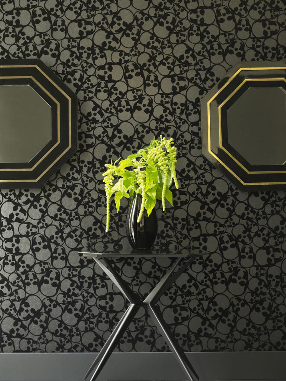 Skulls Black Wallpaper