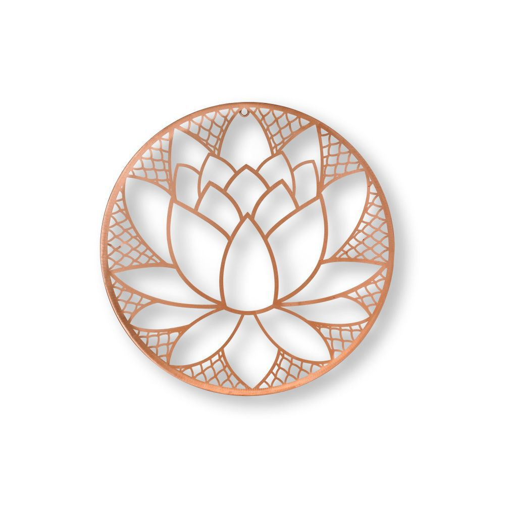 Copper Lotus Blossom Metal Wall Art