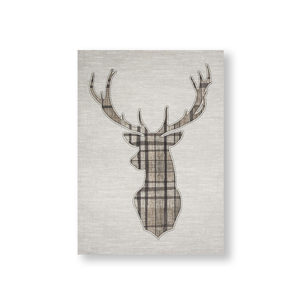 Tartan Stag Printed Canvas Wall Art