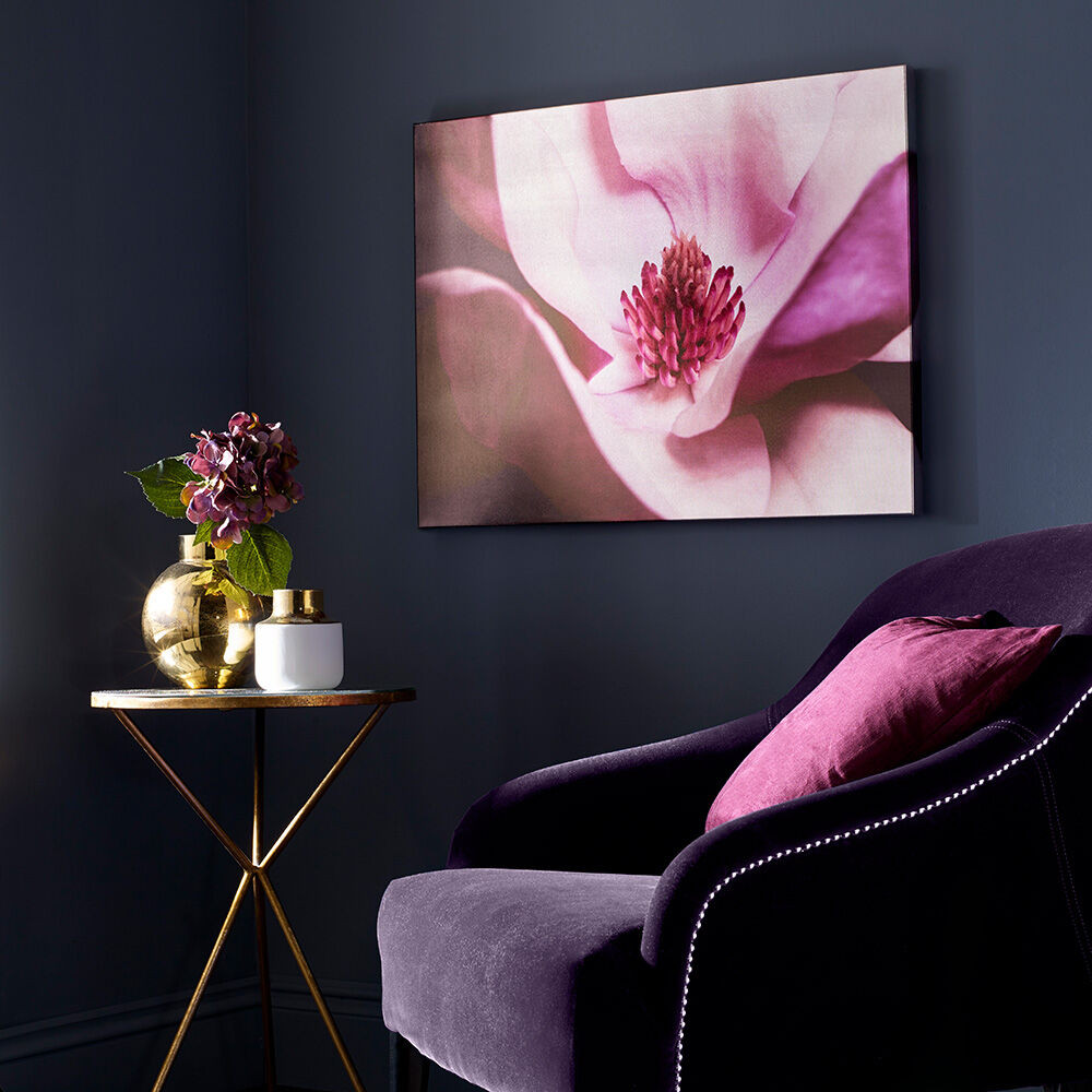 Metallic Plum Petals Printed Canvas Wall Art