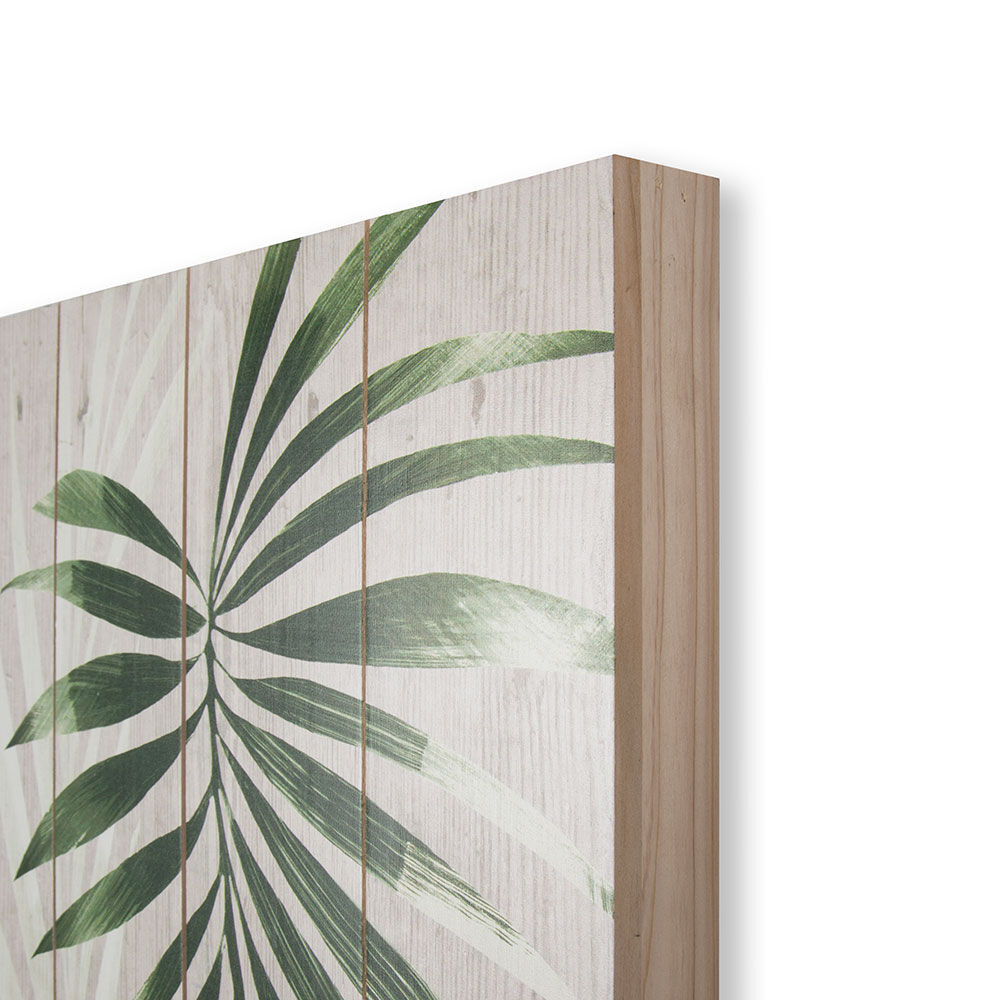 Peaceful Palm Leaves Wood Wall Art