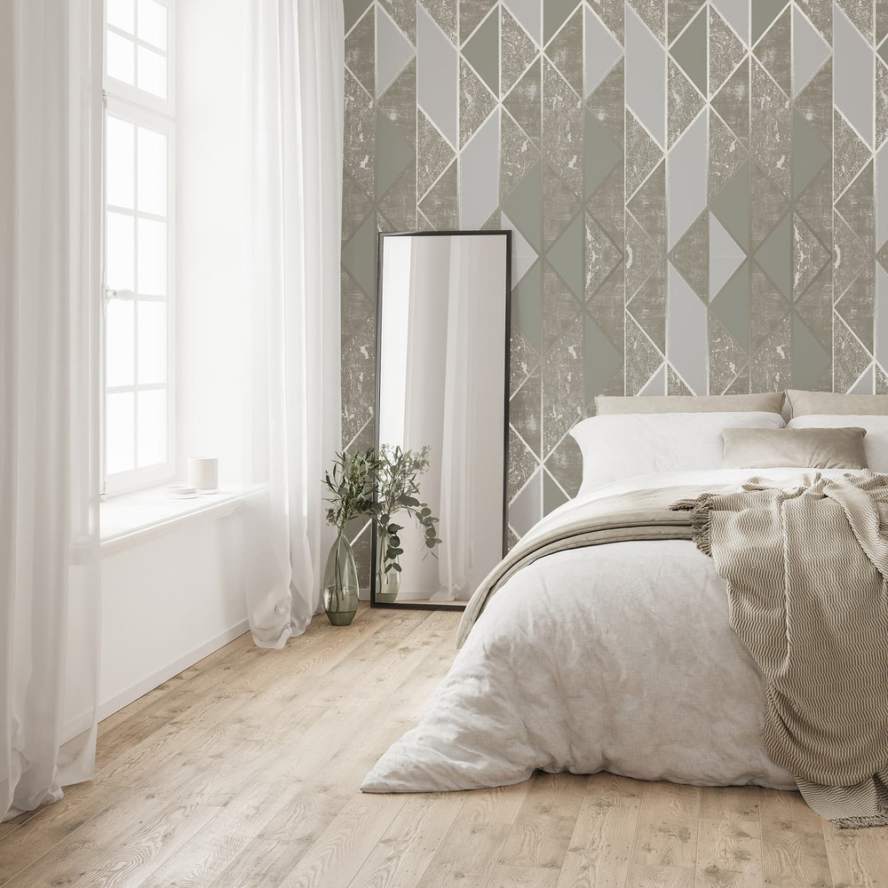 Milan Geo Taupe Wallpaper