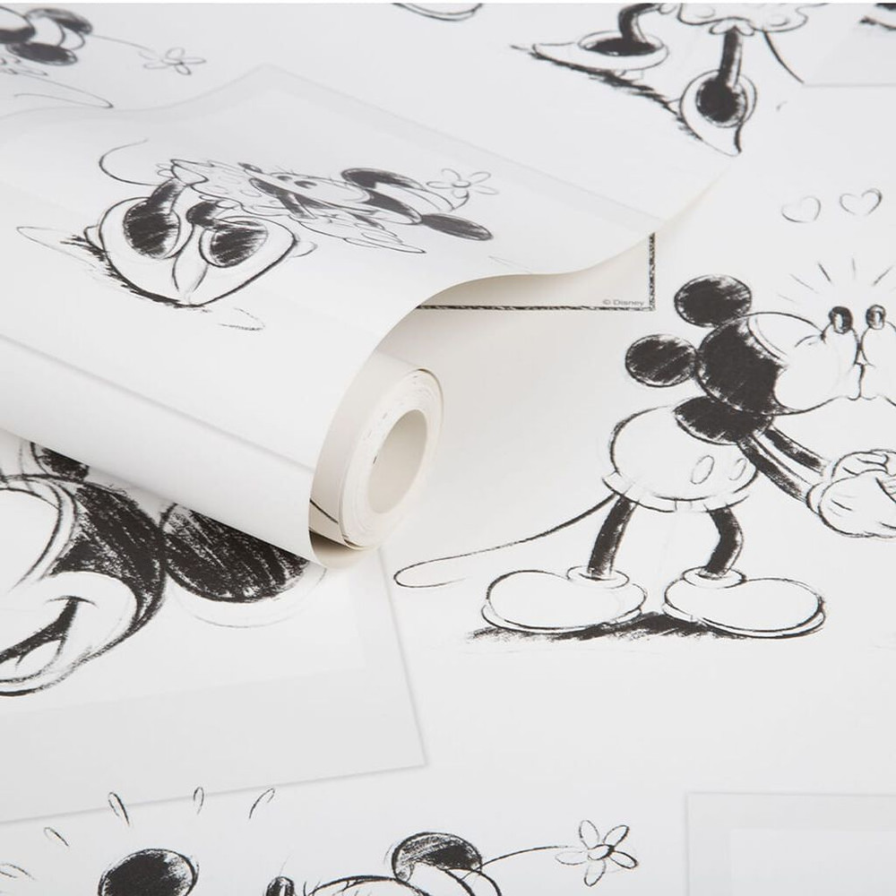 disney mickey and minnie sketch wallpaper