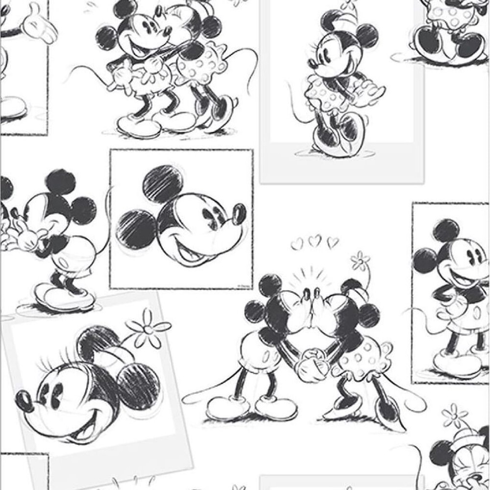 disney mickey and minnie sketch wallpaper