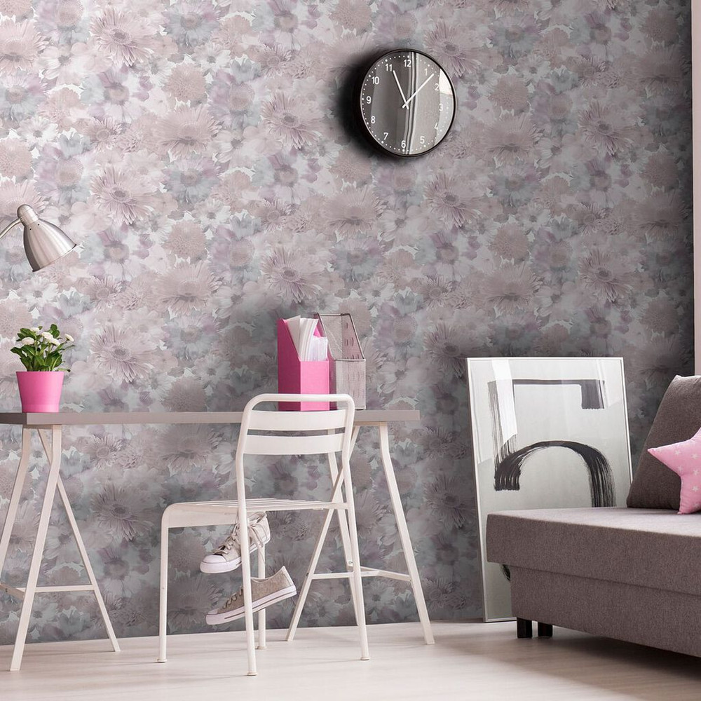 summer garden pink wallpaper