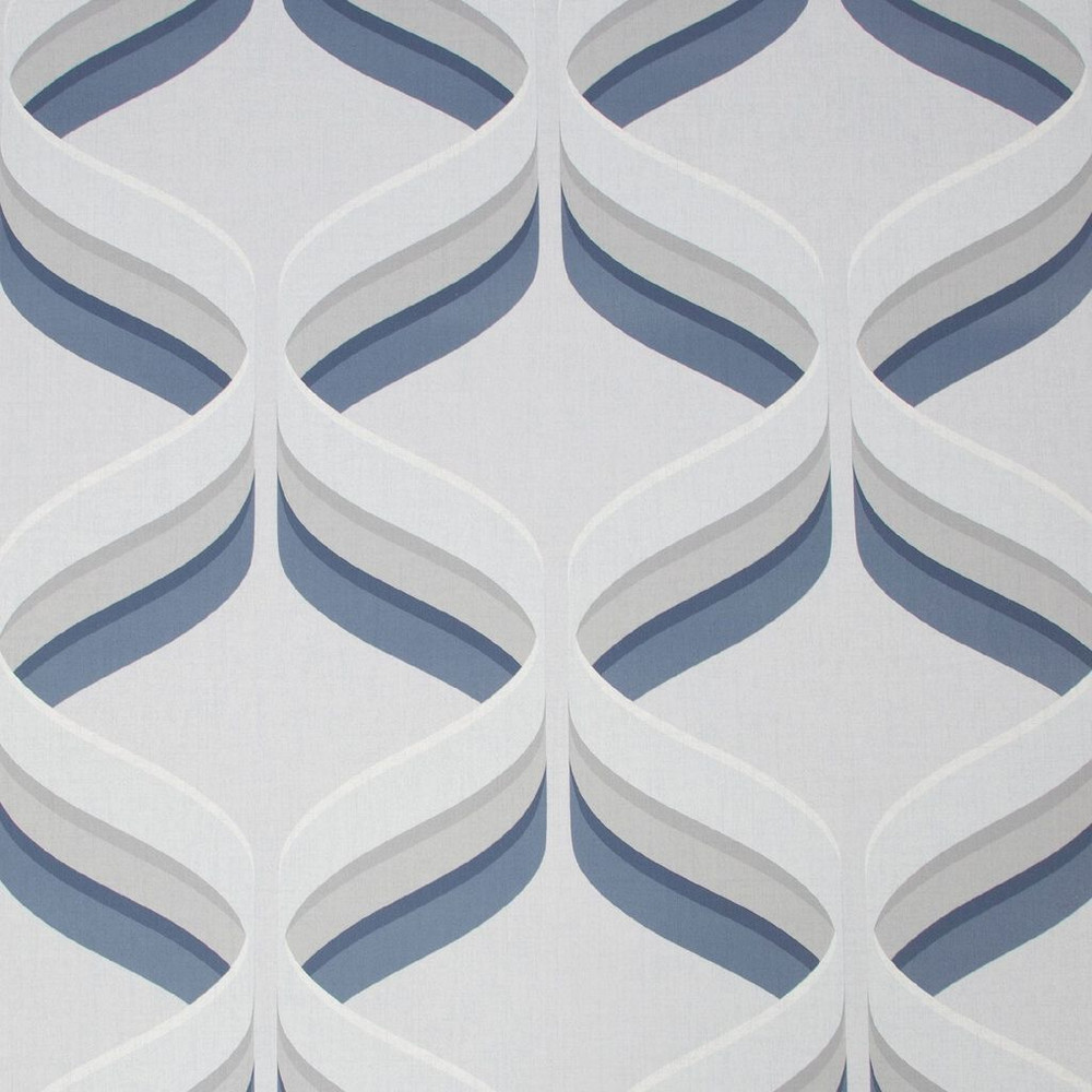 Fresco Retro Ogee Navy Geometric Wallpaper