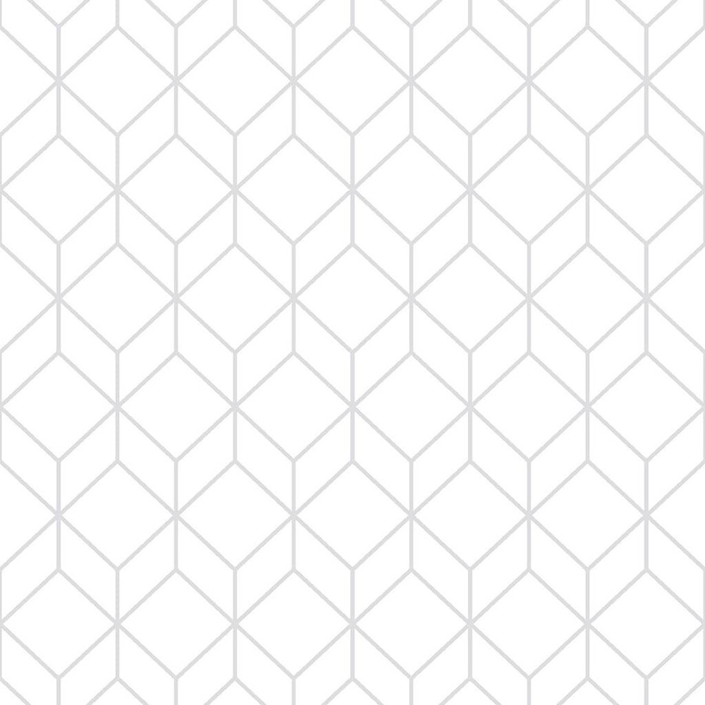 Myrtle Geo White & Silver Wallpaper