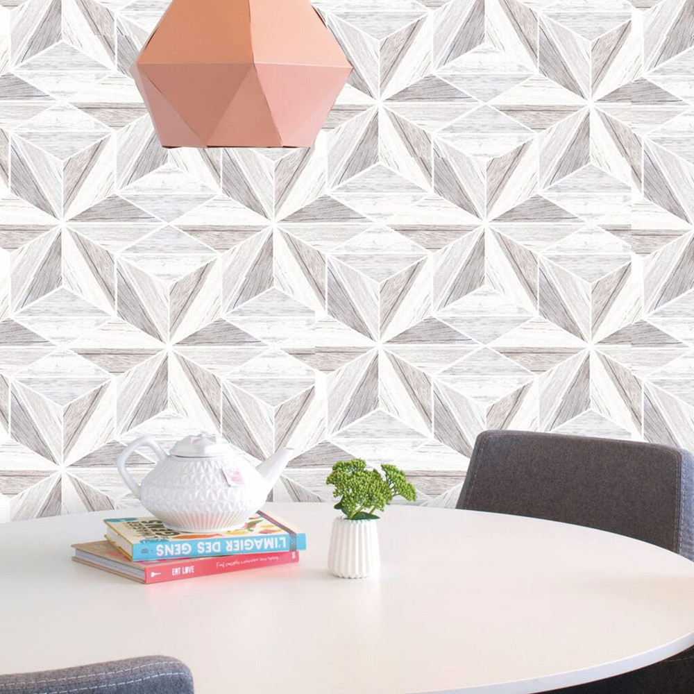 scandi geo grey wallpaper