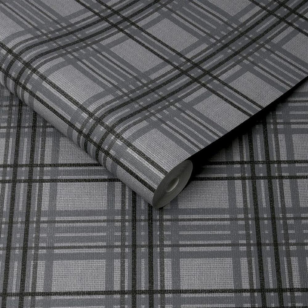 country tartan charcoal wallpaper