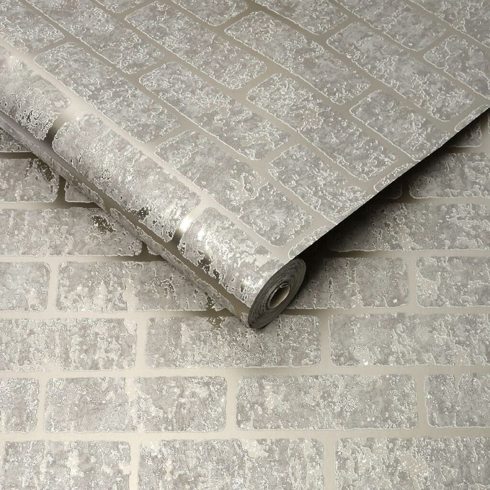 milan brick taupe wallpaper