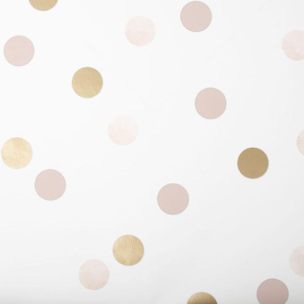 dotty polka pink & gold wallpaper