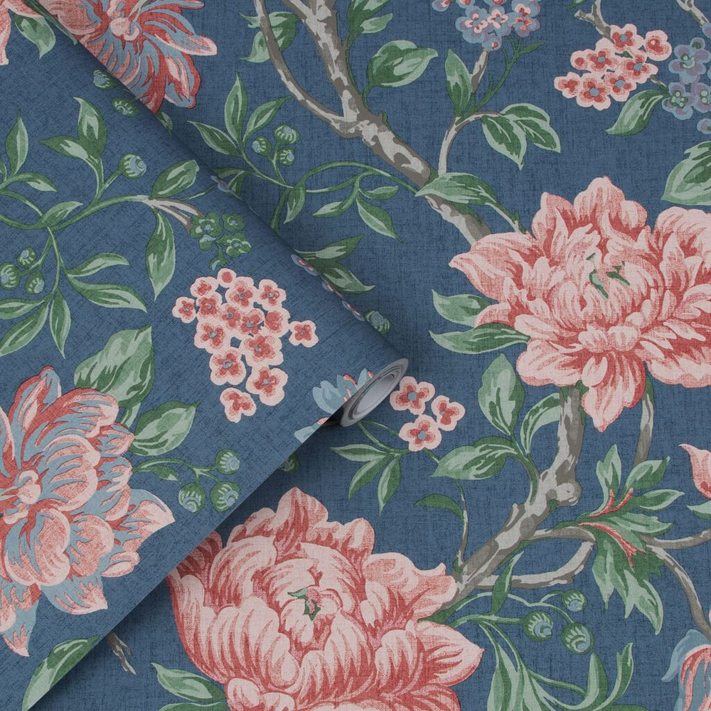 Laura Ashley Tapestry Floral Dark Seaspray Wallpaper