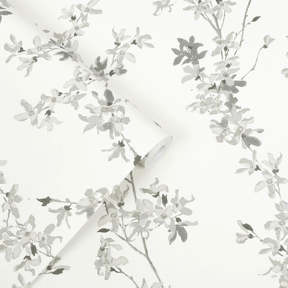 Laura Ashley Forsythia Steel Wallpaper