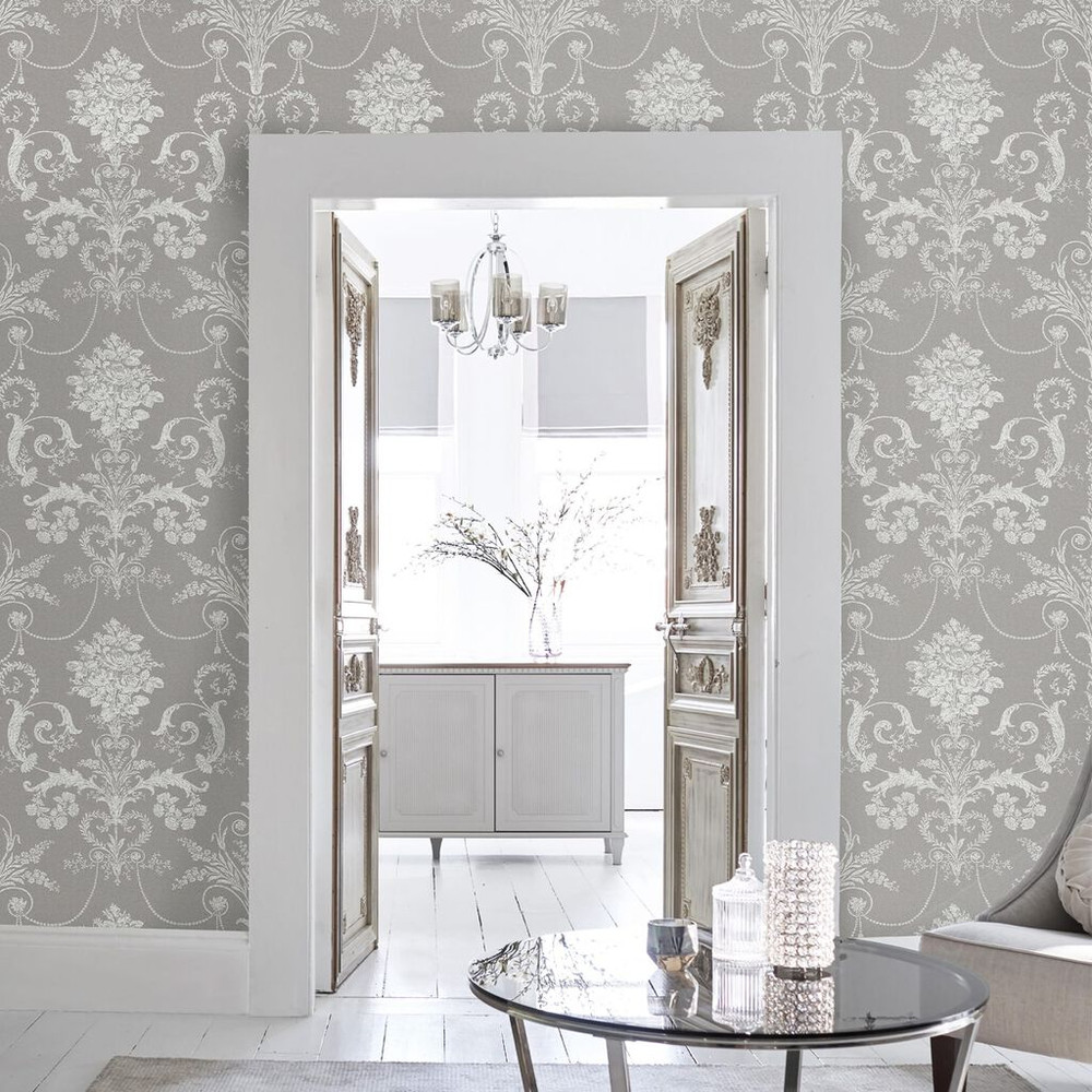 Laura Ashley Josette Steel Wallpaper