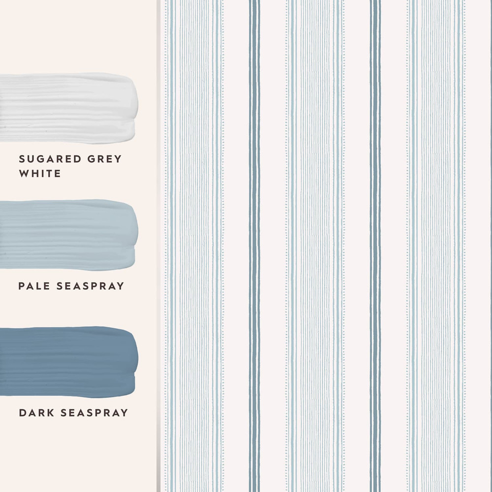 Laura Ashley Heacham Stripe Seaspray Wallpaper