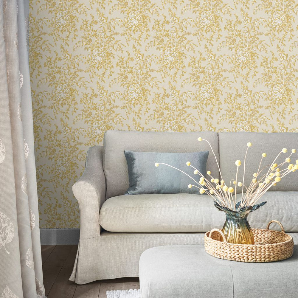 Laura Ashley Picardie Pale Gold Wallpaper