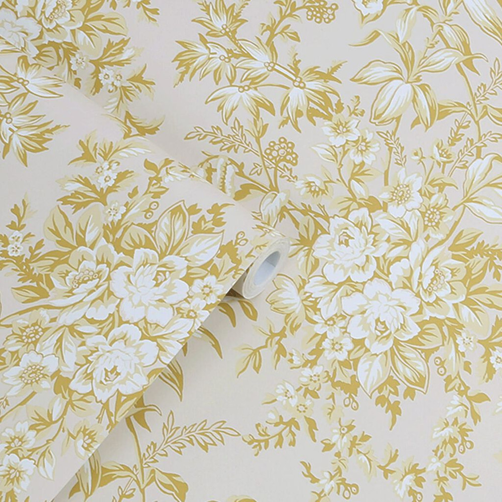 laura ashley picardie pale gold wallpaper