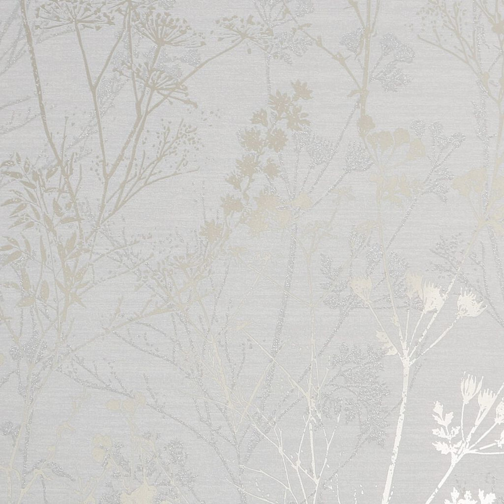 Hedgerow Gray Pale Gold Wallpaper