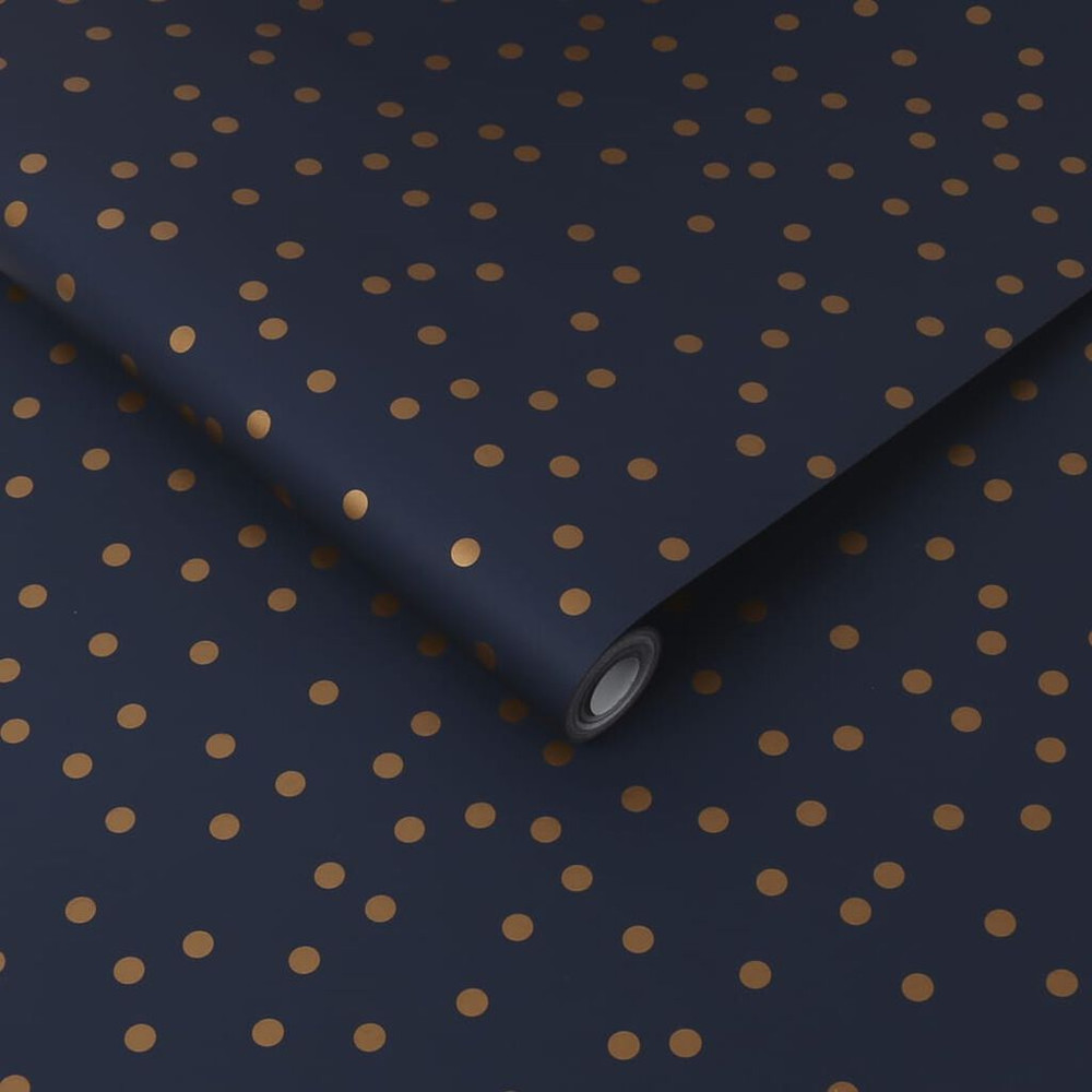 Confetti Navy & Copper Wallpaper