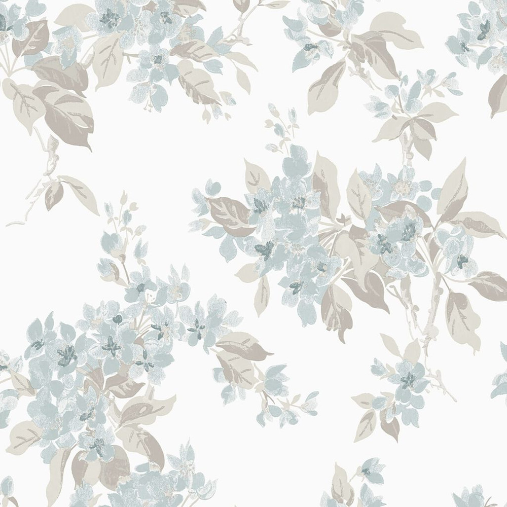 laura ashley apple blossom duck egg wallpaper