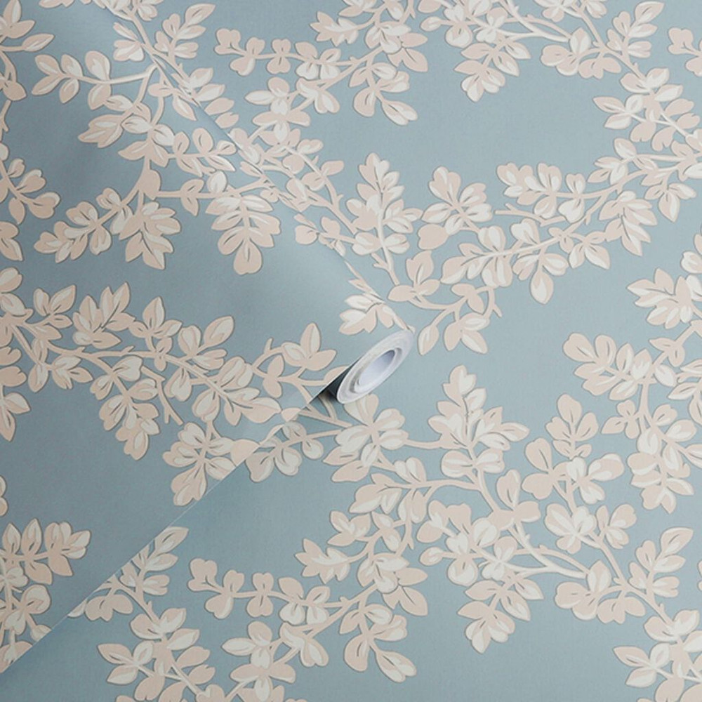 Laura Ashley Burnham Pale Seaspray Wallpaper