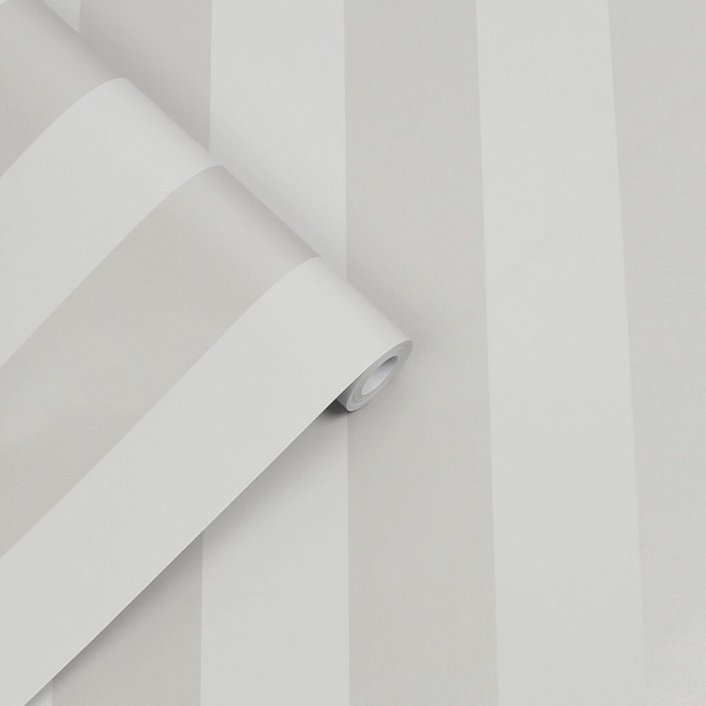 Laura Ashley Lille Pearlescent Stripe Silver Wallpaper