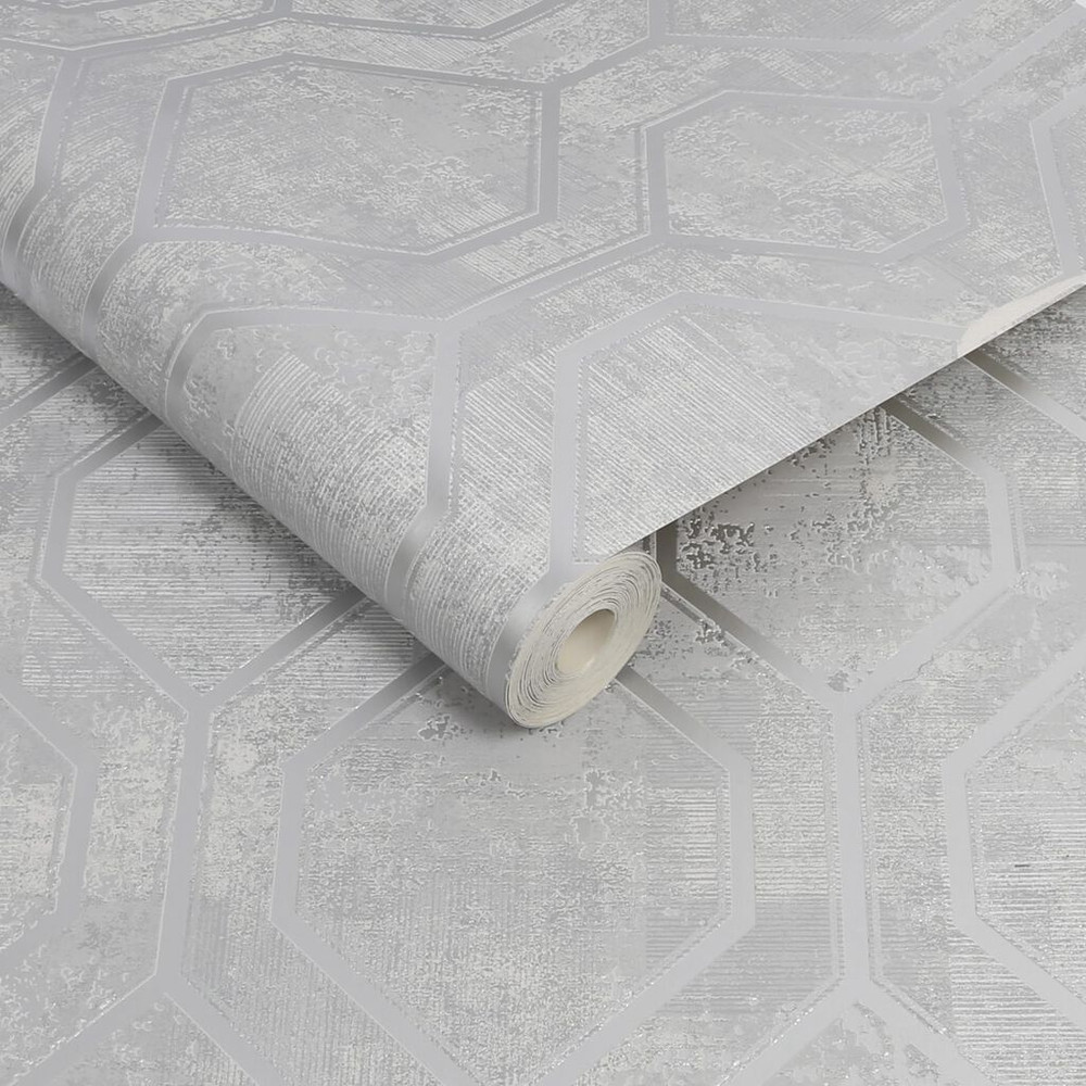 Armature Geo Gray Silver Wallpaper