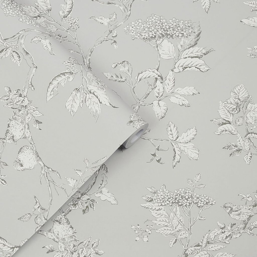 Laura Ashley Elderwood Steel Wallpaper