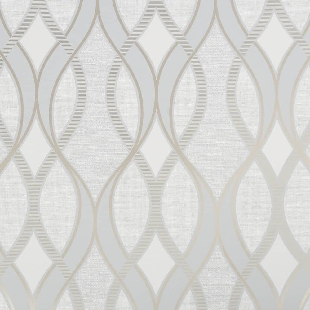 ribbon geo grey & rose gold wallpaper