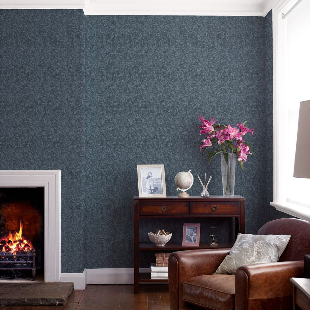 Laura Ashley Barley Dusky Seaspray Wallpaper