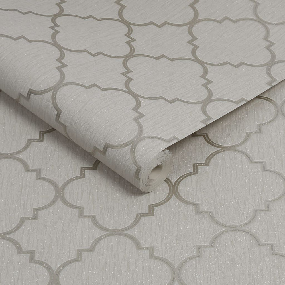 Silk Sparkle Trellis Neutral Wallpaper