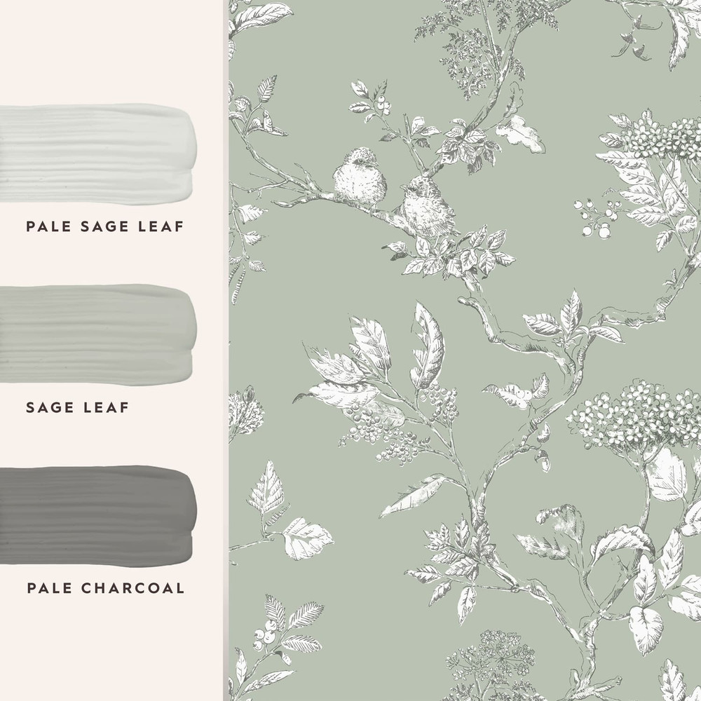 Laura Ashley Elderwood Sage Wallpaper