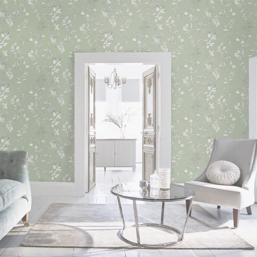 Laura Ashley Elderwood Sage Wallpaper