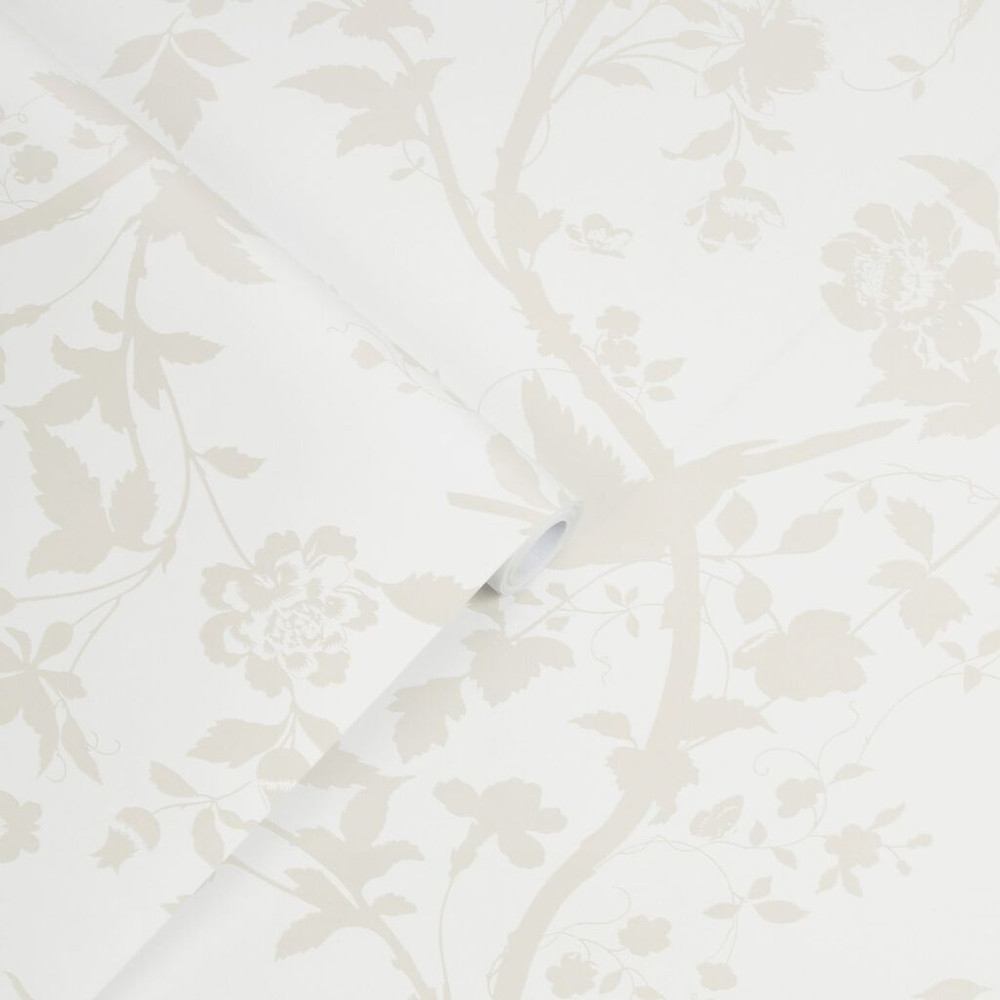 Laura Ashley Oriental Garden Pearlescent White Wallpaper